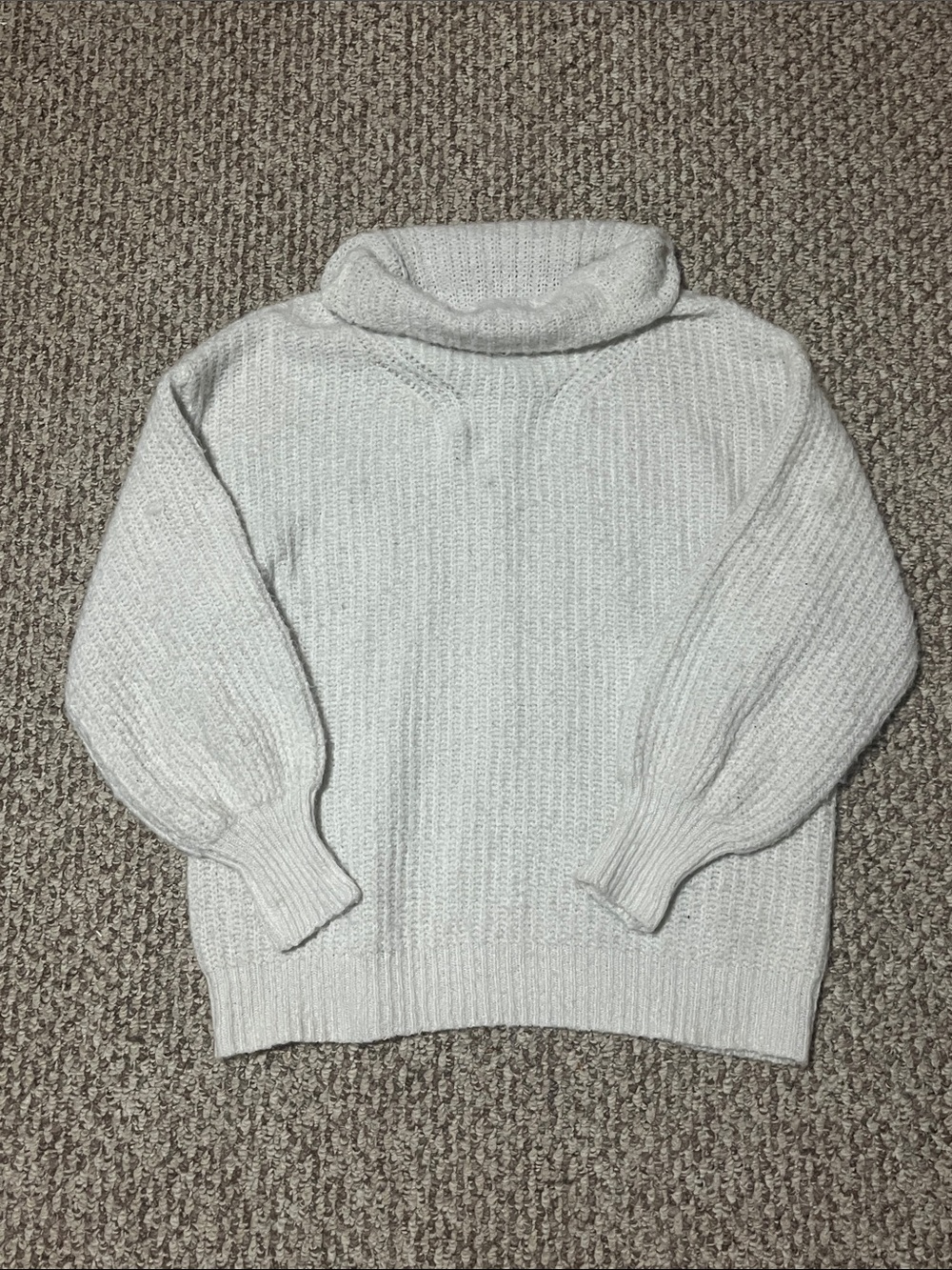 Women's White Turtleneck Sweater - Cozy Knit Pullover